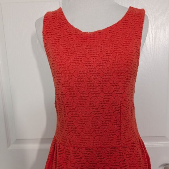Free People Crochet Dress Womens Size Medium Orange Boho Keyhole Sleeveless - Picture 2 of 11